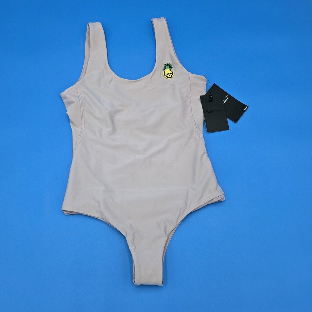 NWT NEW Hurley LILAC‎ Quick Dry Pineapple One Piece Tank Swimsuit X-Small XS